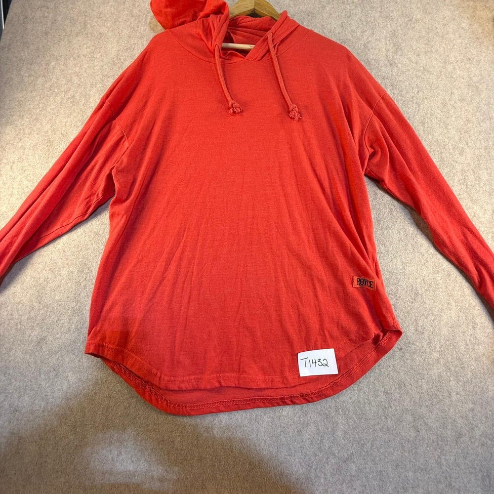 Royce Apparel Mens Large Red‎ Lightweight Hoodie Long Sleeve Curved Hem T1432